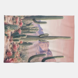 Southwest Desert Cactus Scene  キッチンタオル