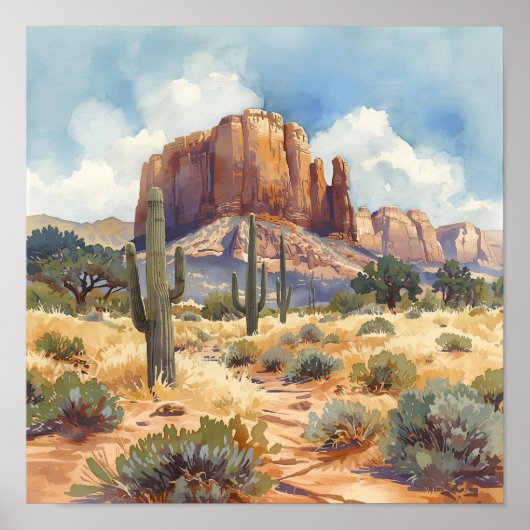 Southwest Desert Canyon Landscape ポスター (正面)
