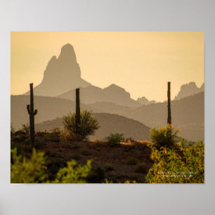 Southwest Desert Mountains Weaver's Needle Arizona ポスター