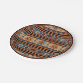 Southwest Design Adobe Gray Brown Tribal Pattern ペーパープレート (アングル)