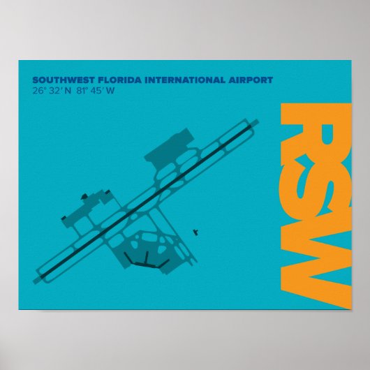 Southwest Florida Airport (RSW) Airport Diagram ポスター (正面)