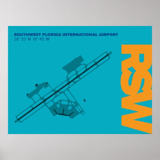 Southwest Florida Airport (RSW) Airport Diagram ポスター (正面)