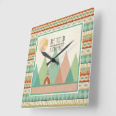 Southwest Geo II|野生で自由 スクエア壁時計 (傾斜)