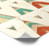 Southwest Geo Step | Geometric Teepee Pattern ポスター (角)