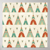 Southwest Geo Step | Geometric Teepee Pattern ポスター (正面)