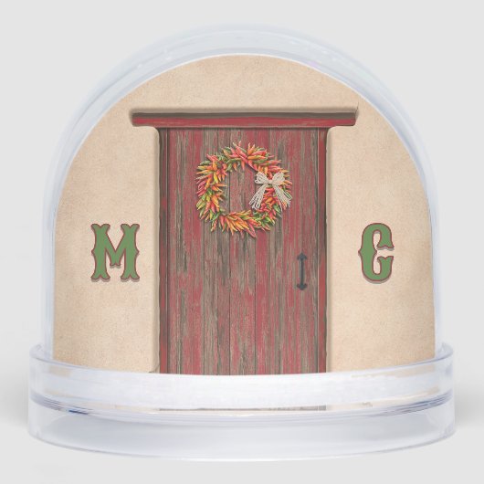Southwest Holiday Chile Wreath Door Personalized (正面)
