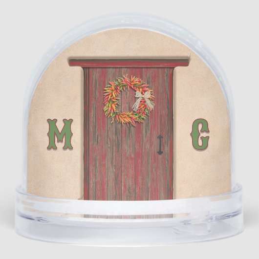 Southwest Holiday Chile Wreath Door Personalized (裏面)