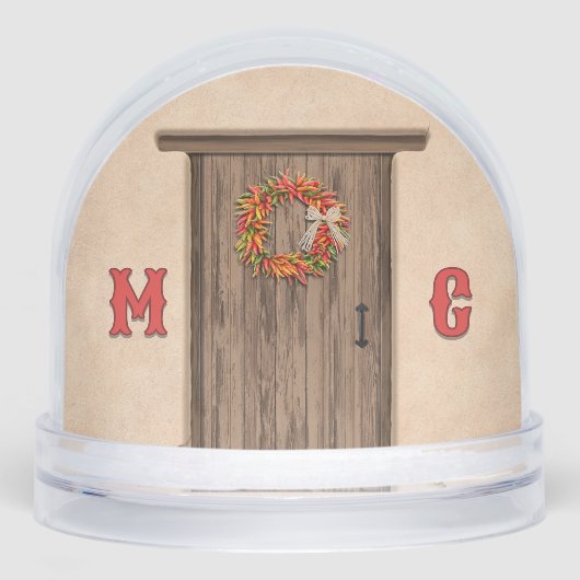 Southwest Holiday Chile Wreath Door Personalized (正面)