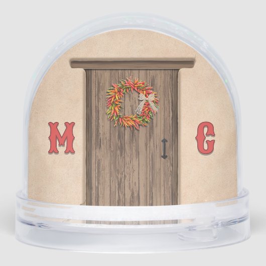 Southwest Holiday Chile Wreath Door Personalized (裏面)