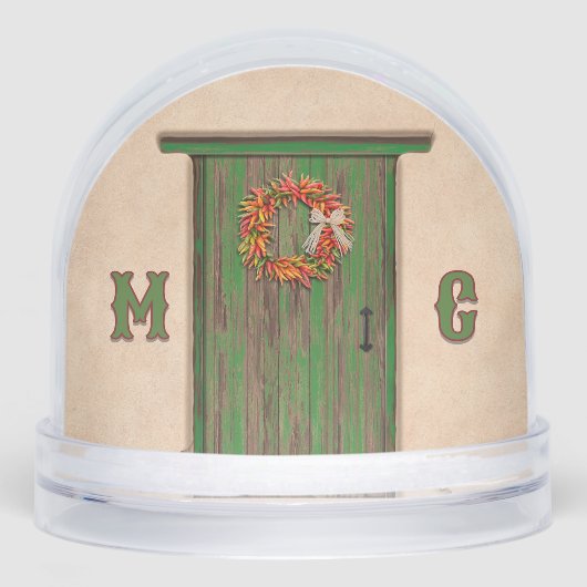 Southwest Holiday Chile Wreath Door Personalized (正面)