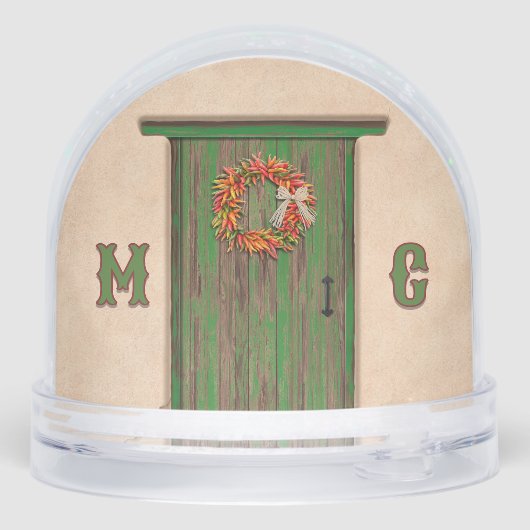 Southwest Holiday Chile Wreath Door Personalized (裏面)