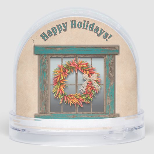 Southwest Holiday Chile Wreath Window Personalized (裏面)