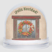 Southwest Holiday Chile Wreath Window Personalized (正面)