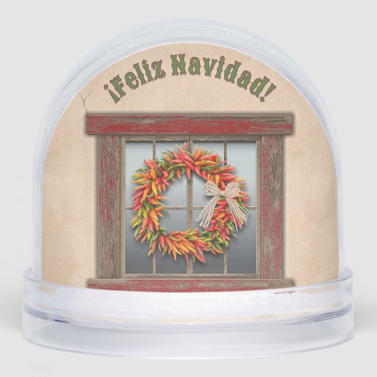 Southwest Holiday Chile Wreath Window Personalized (正面)
