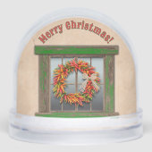 Southwest Holiday Chile Wreath Window Personalized (正面)