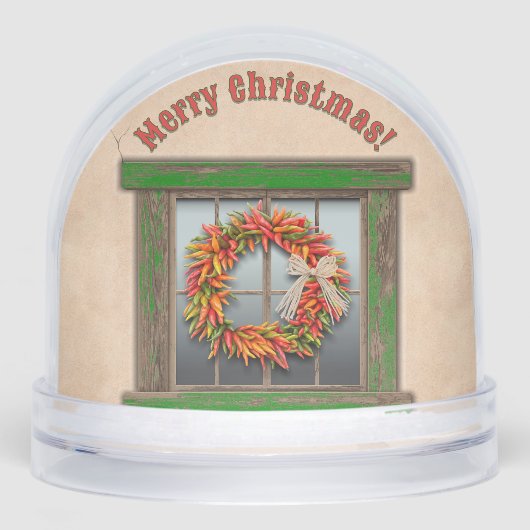 Southwest Holiday Chile Wreath Window Personalized (正面)