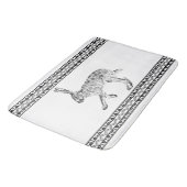 Southwest Jackrabbit Minimalist Black and White バスマット (アングル)