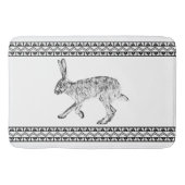 Southwest Jackrabbit Minimalist Black and White バスマット (正面)