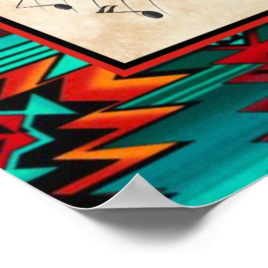 Southwest Kokopelli Playing The Flute Poster ポスター (角)