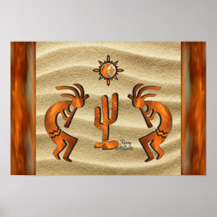 Southwest Kokopelli Poster ポスター