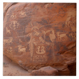 Southwest Native American Petroglyh  タイル