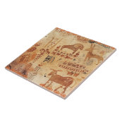 Southwest Native American Petroglyh  タイル (側面)