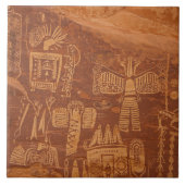 Southwest Native American Petroglyh  タイル (正面)