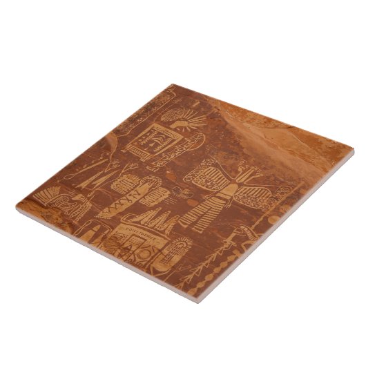 Southwest Native American Petroglyh  タイル (側面)