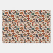 Southwest Orange Pumpkin Halloween ラッピングペーパーシート (正面3)