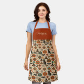 Southwest Orange Pumpkin Name Halloween  エプロン (着用した状態)