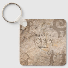 Southwest Petroglyhs Custom Tribe/Name キーホルダー