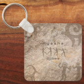Southwest Petroglyhs Custom Tribe/Name キーホルダー (正面)