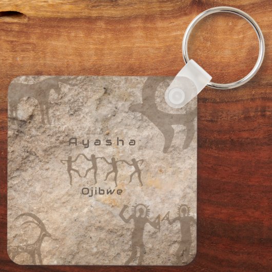 Southwest Petroglyhs Custom Tribe/Name キーホルダー (裏面)