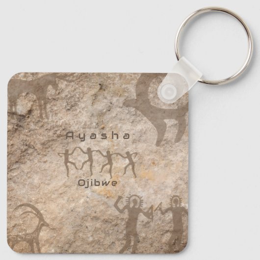 Southwest Petroglyhs Custom Tribe/Name キーホルダー (裏面)