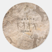 Southwest Petroglyhs Custom Tribe/Name ラウンドシール (正面)