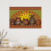 Southwest Pottery Poster ポスター (キッチン)