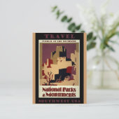 Southwest Pueblos USAヴィンテージ旅行ポスター ポストカード (スタンド正面)