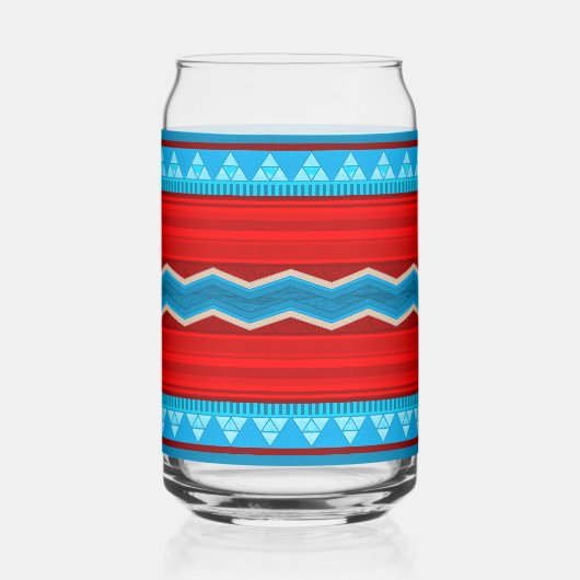 Southwest River Canyon Geometric Red Turquoise ガラス缶 (裏面)