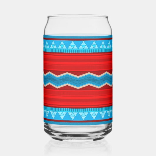 Southwest River Canyon Geometric Red Turquoise ガラス缶 (右)