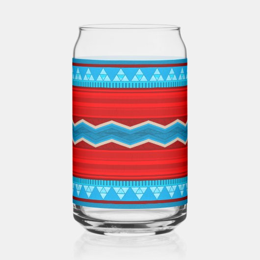 Southwest River Canyon Geometric Red Turquoise ガラス缶 (左)