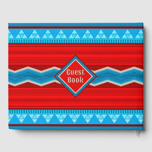 Southwest River Canyon Geometric Red Turquoise ゲストブック (裏面)