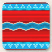 Southwest River Canyon Geometric Red Turquoise コースター (正面)