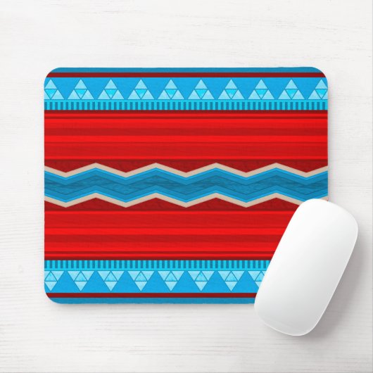 Southwest River Canyon Geometric Red Turquoise マウスパッド (マウス)