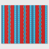 Southwest River Canyon Geometric Red Turquoise ラッピングペーパー (フラット)