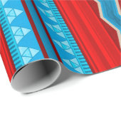 Southwest River Canyon Geometric Red Turquoise ラッピングペーパー (ロールコーナー)