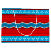 Southwest River Canyon Geometric Red Turquoise ラージペーパーバッグ (裏面)