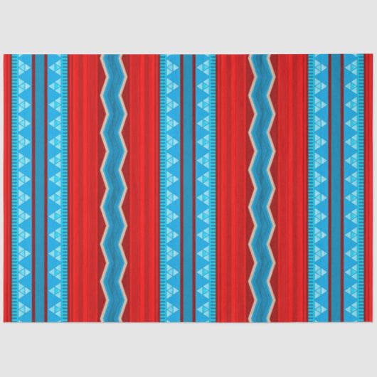 Southwest River Canyon Geometric Red Turquoise 薄葉紙 (正面)