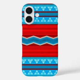 Southwest River Canyon Geometric Red Turquoise iPhone 16ケース