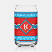 Southwest River Canyon Red Turquoise Monogram ガラス缶 (正面)