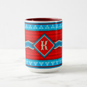 Southwest River Canyon Red Turquoise Monogram マグカップ (中央)